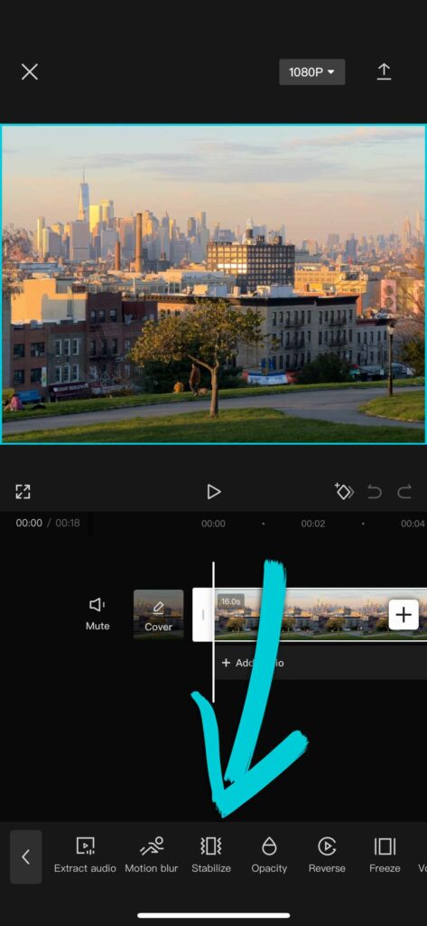 Showing-CapCut-Stabilization-Feature-on-Scott's-iPhone