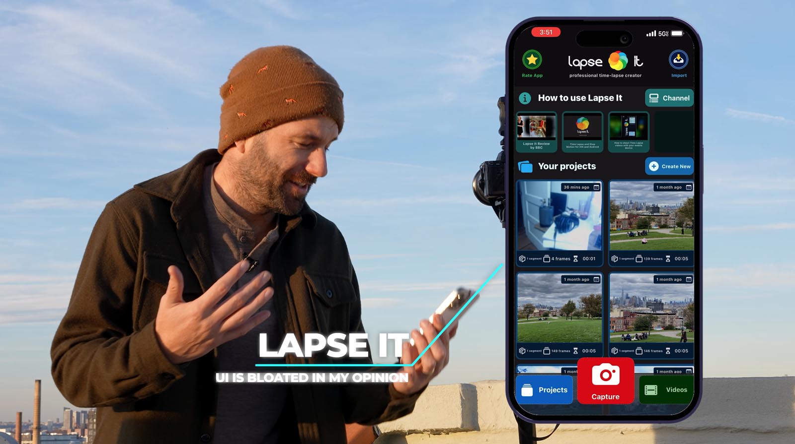 Lapse it Time Lapse App Home Screen with Scott Explaining it