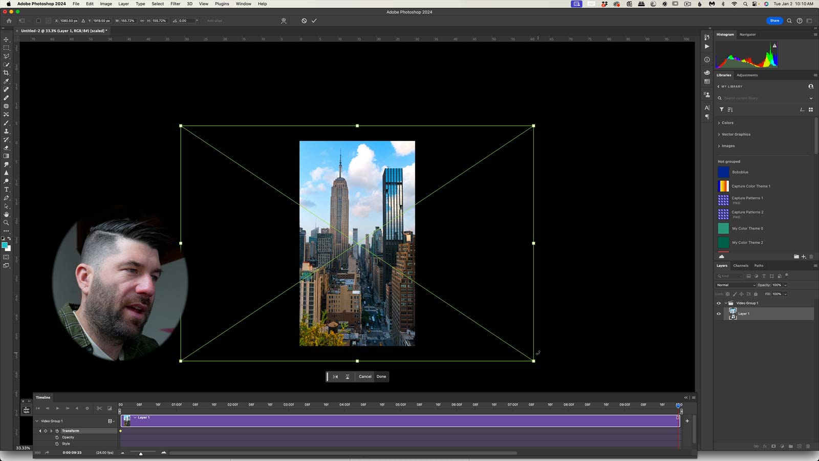 Showing-how-to-animate-a-time-lapse-in-photoshop-using-keyframes