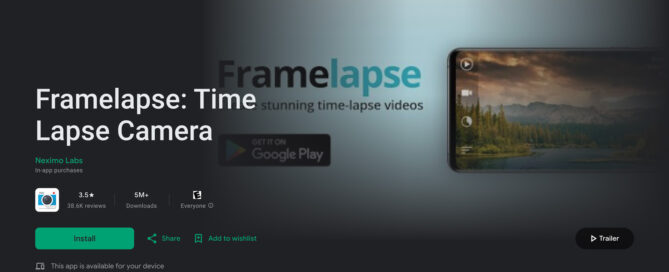 Framelapse Download from Google Play Store